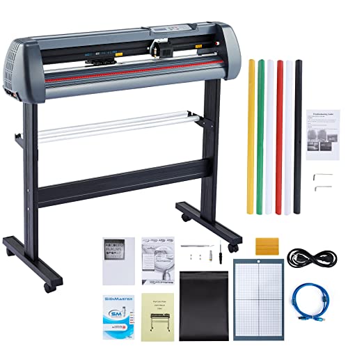 CREWORKS 34" Vinyl Cutter Machine with Stand, Vinyl Printer Machine with Digital Controls, Sticker Cutting Plotter Print