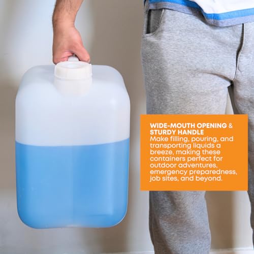 fastrack 5 gallon hedpak with cap pack of 2  bpa-free food-grade and leak-proof  white water container  ideal for brewing fermentation or storage