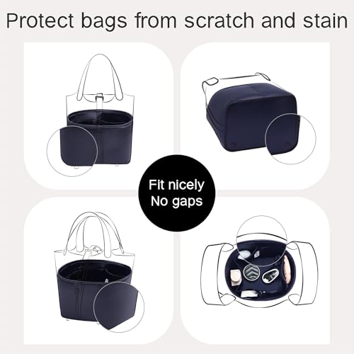 Image of Fits for Picotin Bag Insert Organizer For Hermes(18,Blue Nuit)