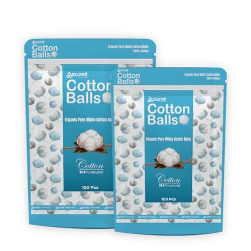 Image of White Cotton Ball For Personal Care, Skincare, Baby Care, Makeup Removal & Medical Use (100 Pieces, Pack of 2)