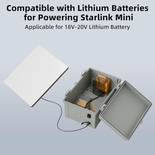 Adaptador de batería doble para Starlink Mini con caja impermeable y enchufe CC 2