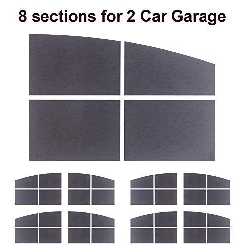 Sanfurney Magnetic Garage Door Windows Panes Arch Style Pre-Cut Faux Fake Decorative Window Decals 32 Pack for 2 car Garage Kit