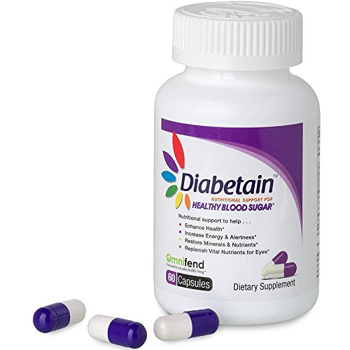 Diabetain Type 2 Diabetes Supplements - Blood Sugar Control Stabilizer Support Supplement - Clinically Tested Diabetic Glucose Balance Formula with Vitamins for Eye Health & Energy - 60 Capsules