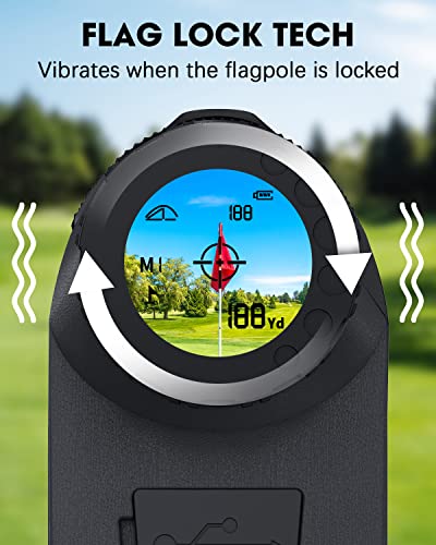 Range Finder Golfing Rangefinder With Slope - Laser Range Finder For Golf & Hunting, Usb C Rechagreable, 6X Magnification, Clear&Accurate Measurement, Magnetic Range Finder & Flaglock Vibration Alert #TOP2
