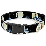 Buckle-Down Plastic Clip Collar - NBC Jack & Sally Moon Scenes - 1' Wide - Fits 15-26' Neck - Large