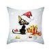 Produktbild Vovotrade Kissenbezug Sofa, Weihnachten Süße Katze Muster Indoor/Outdoor (Gartenstuhl), Weihnachtsdekoration, sicher und bequem Kopfkissenbezug kissenhülle 45x45cm