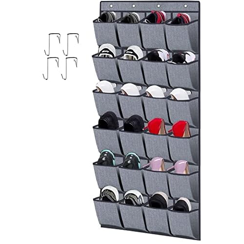 Mackur Frottierslipper Hotel Slipper Geschlossen Universalgröße, weiß, für Hotel Reisen 5 Paar 2 homyfort Organizer über der Tür für Schuhe, Schuh Regal Ordnungssysteme Schuhaufbewahrung, hängender Schuh-Halter, mit 24 Taschen, 156x56cm, Grau Leinen, X3G12GP2