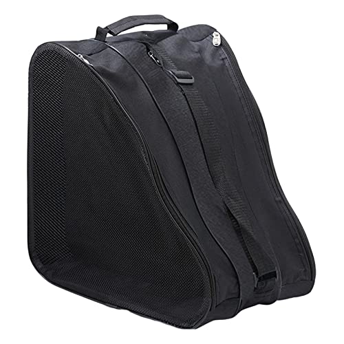 chiwanji Bolsa de Patinaje Unisex Bolsa de Patinaje sobre Bolsa de Almacenamiento Correa de Hombro Mochila Ajustable Accesorios Tela Oxford para Adultos, Negro Cover
