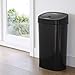 NINESTARS DZT-50-9BK Automatic Touchless Infrared Motion Sensor Trash Can, 13.2 Gal 50L, Black Steel Base (Oval, Black Lid)