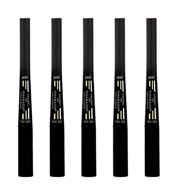 Eyebrow Pencils For Women– 5x Secret Of Pharaoh Dual Eyebrow Pencil and Mascara by EBIN NEW YORK Bundle – Angled Tip for Precision, Long-Lasting, Defines and Sets Brows – Gift Set (5 Items)