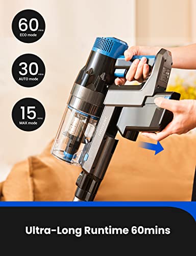 Proscenic Cordless 120Aw 60Mins Runtime Stick Vacuum Cleaner With Smart App, Lightweight Vacuum Cleaner Carpet And Floor Pet Hair 2200Mah Detachablebattery P11 Smart #TOP1