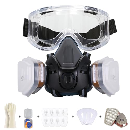 Máscara de gás, máscara completa, proteção contra pó, sobrevivência, nuclear e química, com filtro de carvão ativo, proteção respiratória, pó fino para , produtos químicos (MS58