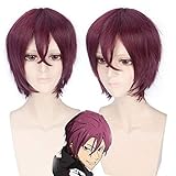 KAPVXRKI Free Iwatobi Swim Club Cosplay Haruka Nanase Hazuki Nagisa Rin Matsuoka Cosplay Wig Heat Resistant Synthetic Wigs for Halloween Costume Party Role Play+Wig Cap