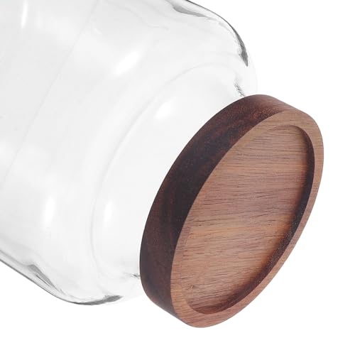 Frasco de vidrio de alta calidad de 2000 ml con tapa de madera 4