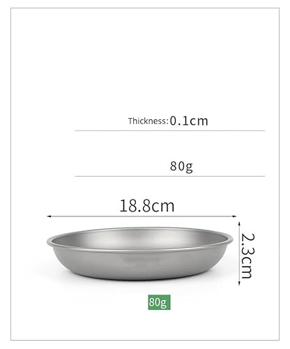 1Pc Pure Titanium Round Dinner Plate Outdoor Camping Portable Dinner Plate Fruit Plate #TOP1