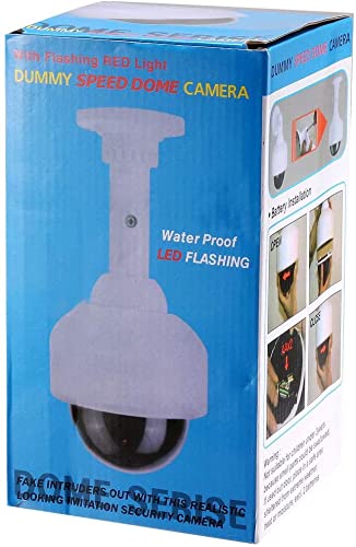 XYWHPGV Faux dôme de caméra de sécurité CCTV factice avec voyant d'avertissement clignotant à LED rouge, autocollant pour la maison extérieur intérieur blanc 4 pièces(afbfa 209d7 2441d 3d633 5d8b7 40f