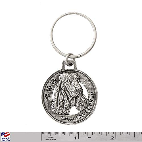 English Cocker Spaniel Keychain, D074KC, 1 1/2 inch, Dog, Spaniel, Metal, Gift, Handmade in The USA, Wide Range of Dog Designs Available, 100% American Made.2