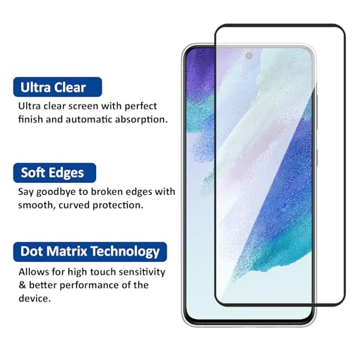 Image of AIBEX Tempered Glass for Samsung S21 FE 5G | 9H Hardness | Anti-Glare & Anti-Fingerprint | Water Resistant | Edge-to-Edge Full Screen Protector | Bubble-Free Installation
