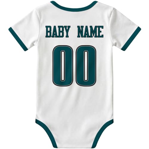Image of KREDE Baby Clothes Custom Name Bodysuit for Baby Boy Gifts | Short Sleeves Bodysuit with Custom Number Name