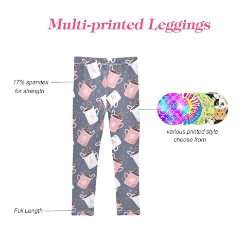 CaTaKu Girls Leggings Gingerbreads Biscuits Cups Leggings for Girls Kids Athletic Workout Yoga Pants Size 4-10T4