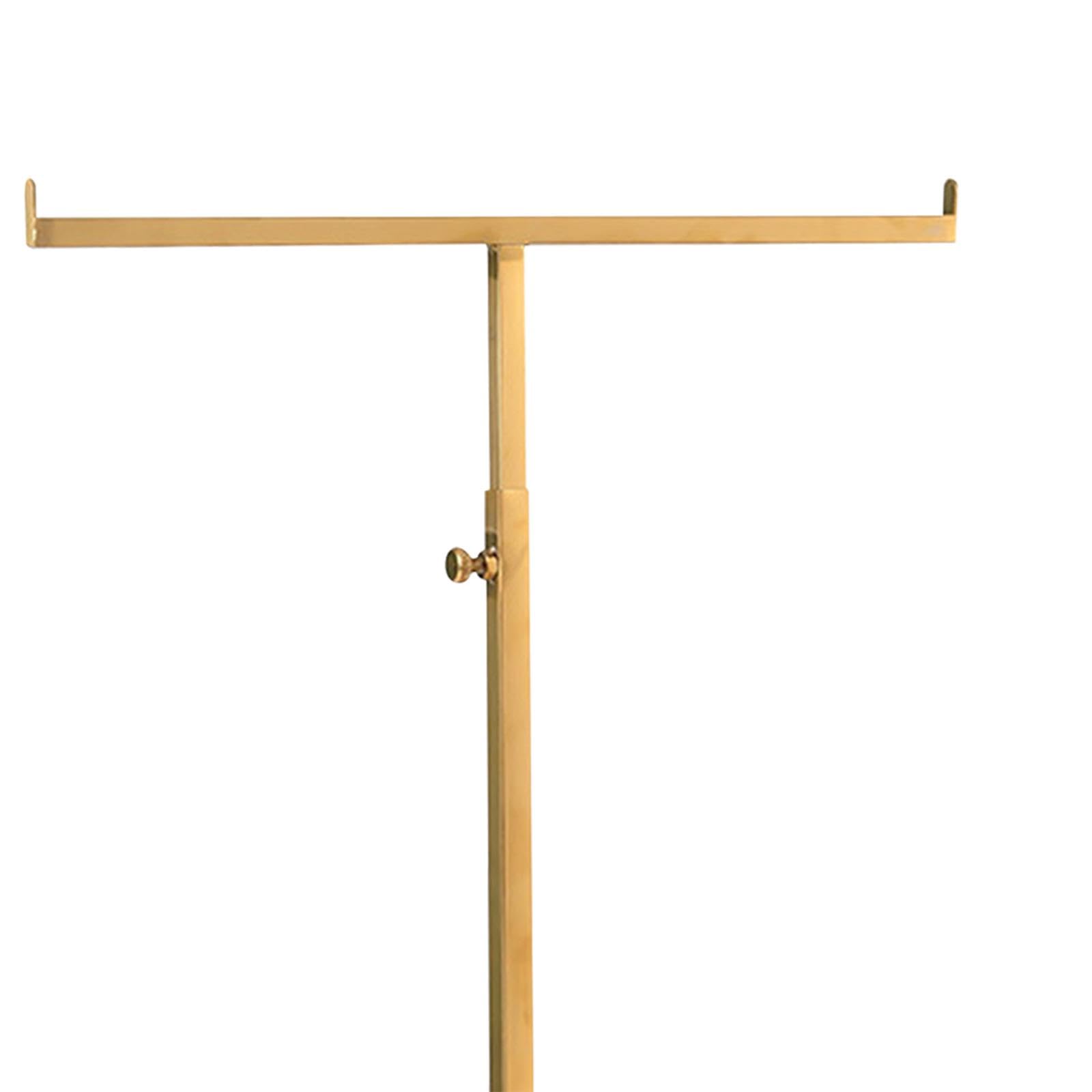 Exhibidor para Bolsos Soporte de Exhibición para Bolsos Gancho Doble Regulable Organizador de Collares Acero Resistente Adecuado para Boutique Hogar, Oro Cepillado, Individual