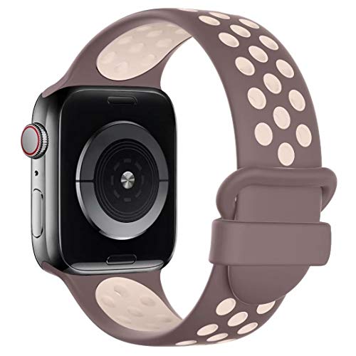 UHKZ Sport Watch Band Compatible with Apple Watch Bands 38mm 40mm 42mm 44mm,Sports Soft Silicone Wristband for Iwatch Series 6/SE/5/4/3/2/1