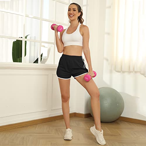 URATOT 4 Pack Women's Cotton Dance Yoga Sports Short Summer Running Athletic Pant Waistband Loose Shorts for Women4