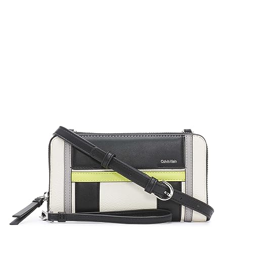 Calvin Klein Carteira organizacional Sol em uma alça transversal, Branco/citrino multi, One Size