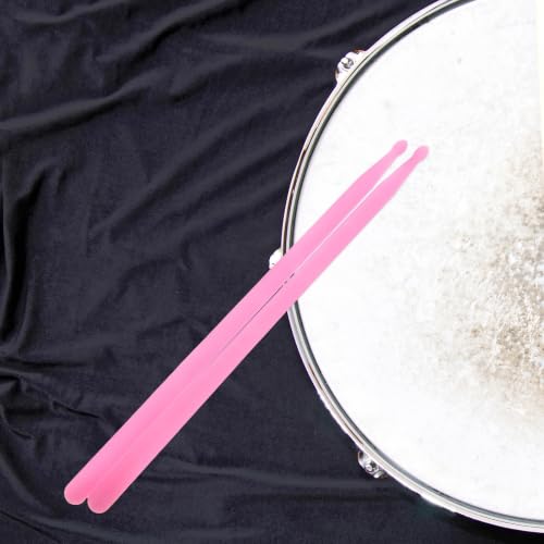 1 Par de Baquetas Fluorescentes de Nylon Rosadas para Batería miniatura 7