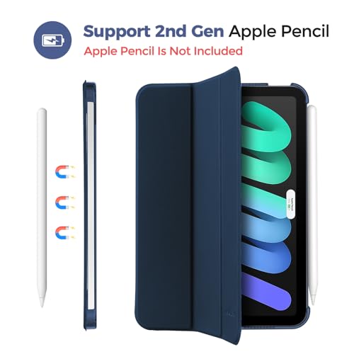 Image of ProCase Smart Case for iPad mini 7 A17 Pro 2024 /iPad Mini 6 2021 8.3 Inch iPad mini 7th /6th Gen Case, Hard Back Cover for iPad mini 8.3 inch 7th Gen A2995 /A2996 /A2993 /6th Gen A2567 A2568 A2569 -Oceanblue | Slim iPad Mini 7th /6th Gen Case Hard Back Cover for iPad Mini 7th Gen A2995 /A2996 /A2993 /6th Gen A2567 A2568 A256