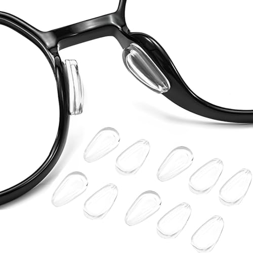 RAMGLYO 5 pares de plaquetas nasales autoadhesivas antideslizantes, plaqueta nasal de silicona antideslizante adhesiva, para gafas y gafas de sol (color transparente)