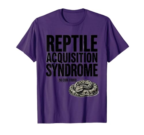 Reptile Acquisition Syndrome No Cure Found Funny Snake Lover T-Shirt, Men, Purple, XX-Large