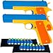 Colt 1911 Toy Gun with Ejecting Magazine and Bullets - Style of M1911 with Slide Action Blue Yellow Barrel for Training or Play - Unique Gift Intended for Fun, Not Distance or Accuracy, 2 Pack
