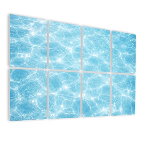 8 Paneles Acústicos Decorativos Autoadhesivos JCFANGALLERY 48"x32" Azul Verano Onda de Agua Textura Burbujas miniatura 1