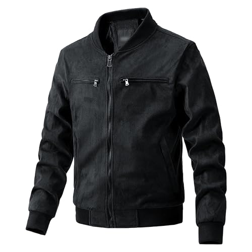 Bomber jacket en imitation daim pour homme veste légère softshell zippée