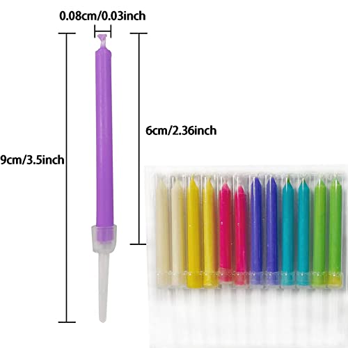 Wrcevtor Birthday Cake Candle,Happy Birthday Candles Colorful Candles Fun Candles, Holders Included 6 Colors,Birthday Candles Sparkler Candles,For Birthday Cake Candle(12) #TOP3