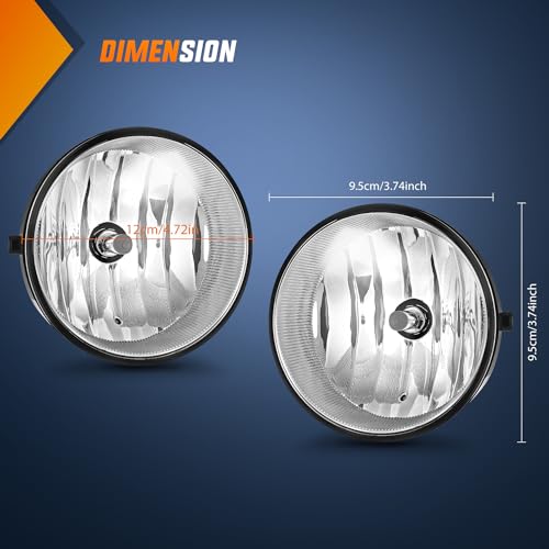 Image of Nilight Fog Light Assembly Compatible with Toyota 2005 2006 2007 2008 2009 2010 2011 Tacoma 2007-2013 Tundra 2008-2017 Sequoia 2004-2006 Solara Replacement w /H10 42W Bulbs