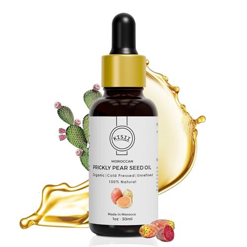 Premium Moroccan Prickly Pear Seed Oil – Cold-Pressed, Organic Oil for Face and Hair Care, Multi-Vitamin Rich, Carefully Sourced from Morocco – 1 fl oz