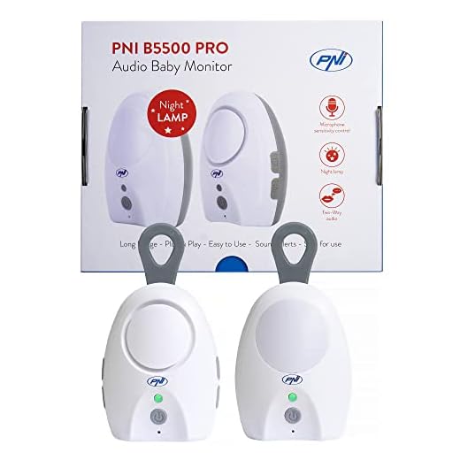 PNI Audio Baby Monitor B5500 Pro inalámbrico, intercomunicador, con lámpara de Noche, función Vox y Pager, sensibilidad de micrófono Ajustable