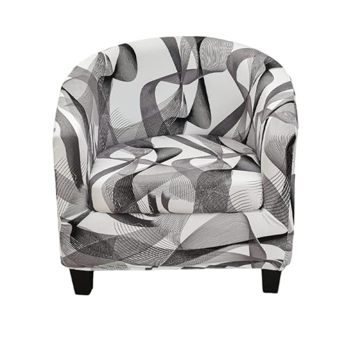 CRFATOP Funda estampada para silla de bañera, 2 piezas, fundas para silla de club, fundas elásticas de poliéster para silla de barril, protector de muebles para bar, mostrador de sala de estar, 16