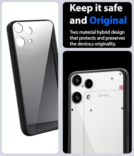 Image of KAPAVER Essential Back Cover Case Compatible with Nothing Phone 3a Lite (PC+TPU) (Nothing Phone 3a Lite - Black)