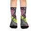 susiyo Neon Plaid Dark Print Hiking Socks Boy Girls - Cushioned Crew Socks for Kids Soft, Breathable & Seamless Toe for All-Day Comfort