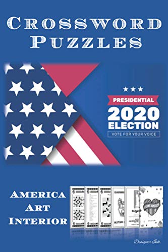 Crossword Puzzles for Americans: USA Patriot Themed Art Interior. Fun, Easy to Hard Words. Box Cut Flag Design. (CWO4) image 3