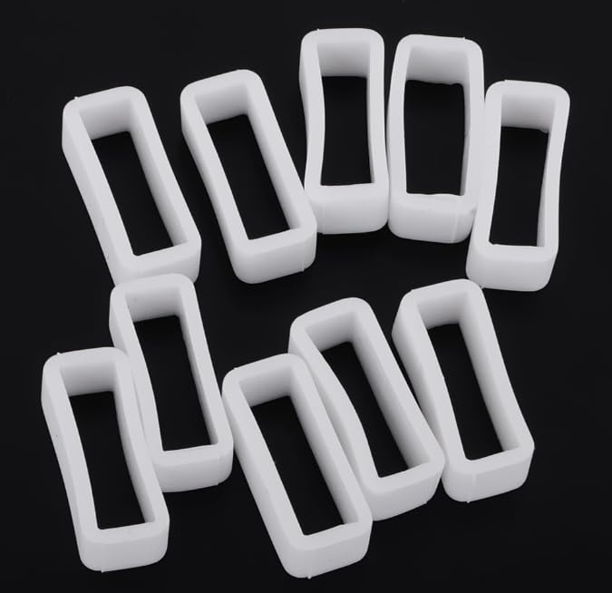 Image of SBWC White 22mm Silicone rubber watch strap watch band loop /runner /keepers holder Retainer Loop Replacement - White color Watch Band Loop