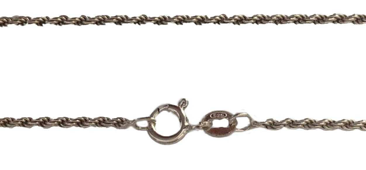 I G J CATENINA MAGLIA A CORDA IN ARGENTO 925 - PLACCATA PALLADIO - LUNGHEZZA CM 55-100% MADE IN ITALY
