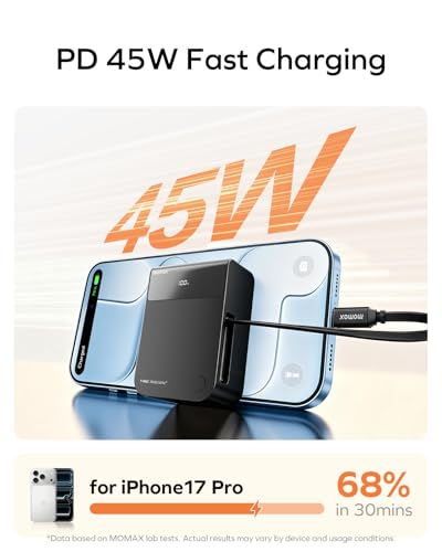 MOMAX 45W 10000mAh Fast Charging Portable Charger,Mini Travel Power Bank - image 4