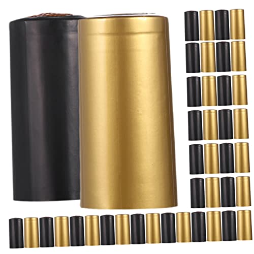 SOLUSTRE Wine Bottle Heat Shrink Caps 200pcs Gold Shrink Caps Bottle Sealing Shrink Wrap Air-tight Stoppers for Wine