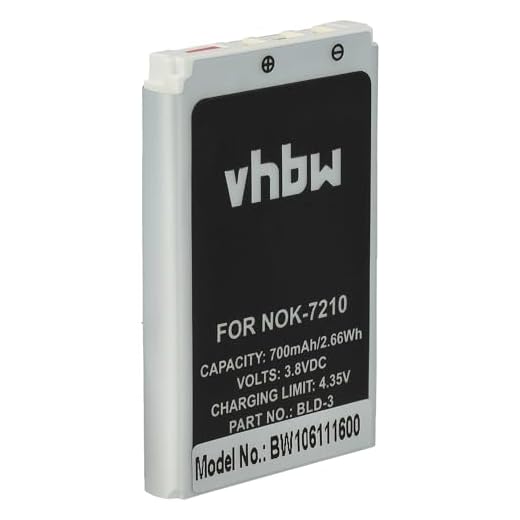 vhbw Akku kompatibel mit Nokia 6560, 6610, 6225, 3205I, 6585, 6200, 3205, 6220, 3200, 2100, 3300 Handy Smartphone Telefon (700 mAh, 3,7 V, Li-Ion)