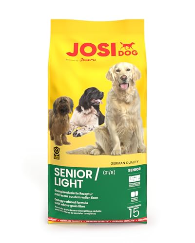 JosiDog Senior/Light (1 x 15 kg) | Senior | Premium Trockenfutter für ausgewachsene ältere wenig aktive Hunde | leicht, ausgewogen & gut bekömmlich | Powered by JOSERA | Hundefutter | 1er Pack