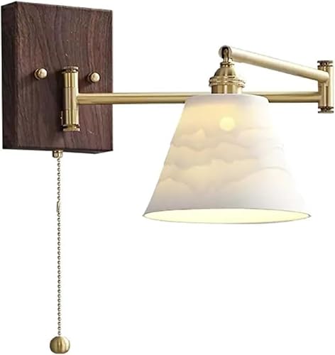 JKJZSALJ Wall Lights Lamps Light Luxury Living Room Bedroom Bedside Reading Lamp Creative All Copper Hallway Sconce